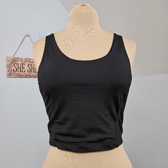 Black Crop Top by City Lights Criss Cross Open Back Sleeveless Large Y2K - Picture 3 of 9